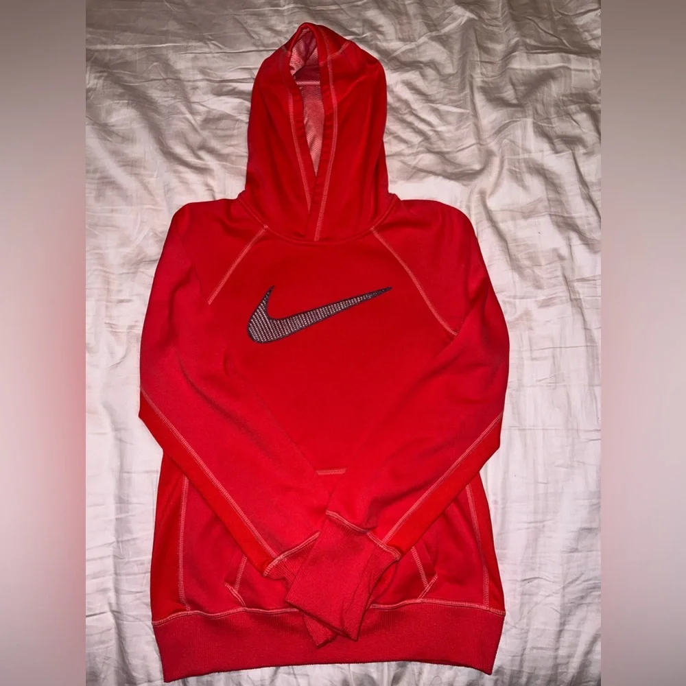 Nike Red & Black Logo Hoodie Size S